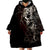 Skull Wearable Blanket Hoodie Silver Warrior Royal - Wonder Print Shop