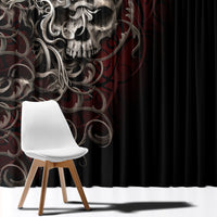 Skull Window Curtain Silver Warrior Royal - Wonder Print Shop