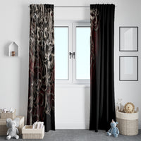 Skull Window Curtain Silver Warrior Royal - Wonder Print Shop