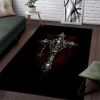 Skull Area Rug Head Skeleton Cross Skull - Wonder Print Shop