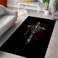 Skull Area Rug Head Skeleton Cross Skull - Wonder Print Shop
