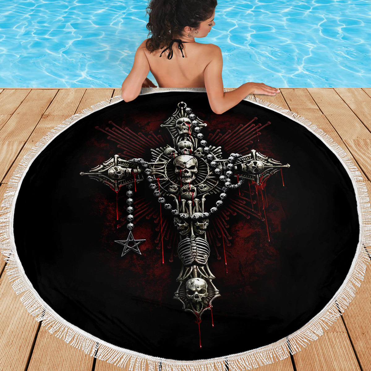 Skull Beach Blanket Head Skeleton Cross Skull - Wonder Print Shop