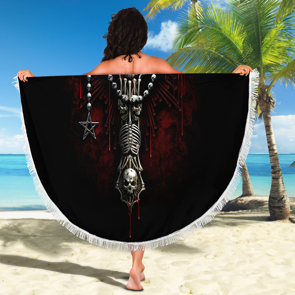 Skull Beach Blanket Head Skeleton Cross Skull - Wonder Print Shop