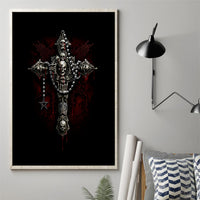 Skull Canvas Wall Art Head Skeleton Cross Skull - Wonder Print Shop