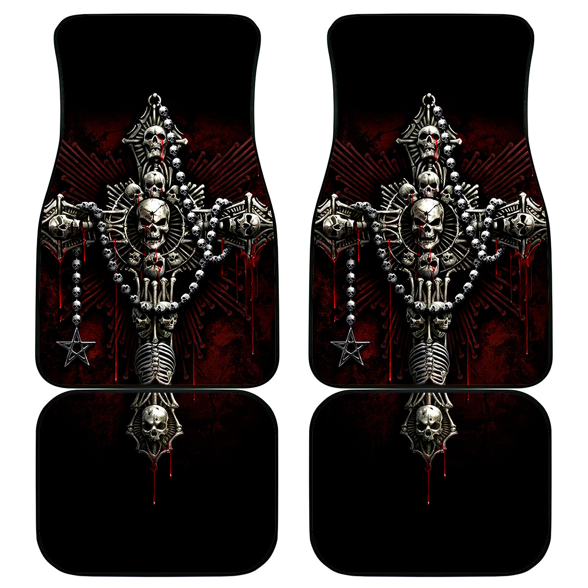 Skull Car Mats Head Skeleton Cross Skull - Wonder Print Shop