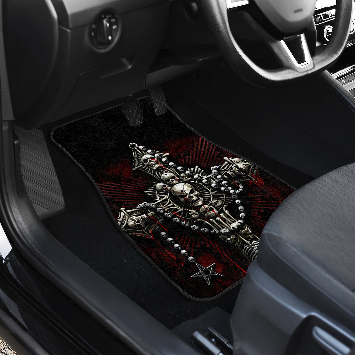 Skull Car Mats Head Skeleton Cross Skull - Wonder Print Shop