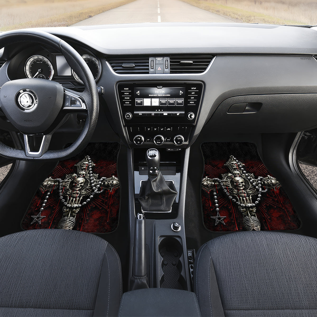 Skull Car Mats Head Skeleton Cross Skull - Wonder Print Shop