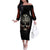 Skull Off The Shoulder Long Sleeve Dress Head Skeleton Cross Skull - Wonder Print Shop