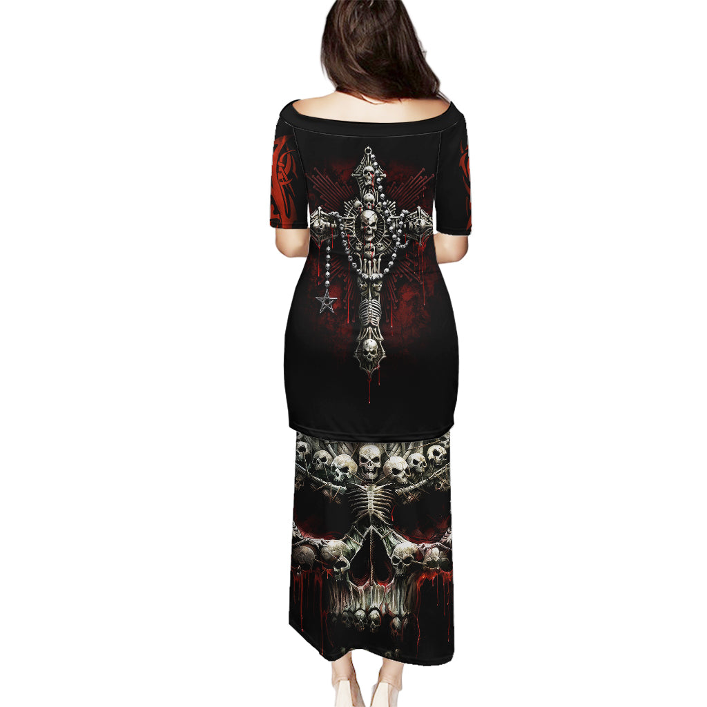 Skull Puletasi Head Skeleton Cross Skull - Wonder Print Shop