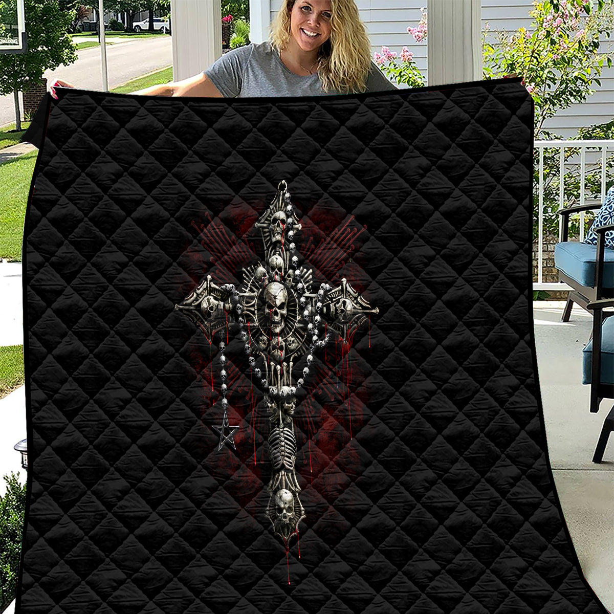 Skull Quilt Head Skeleton Cross Skull - Wonder Print Shop