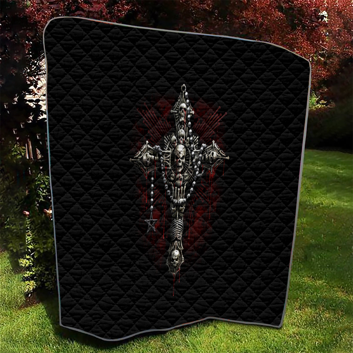 Skull Quilt Head Skeleton Cross Skull - Wonder Print Shop