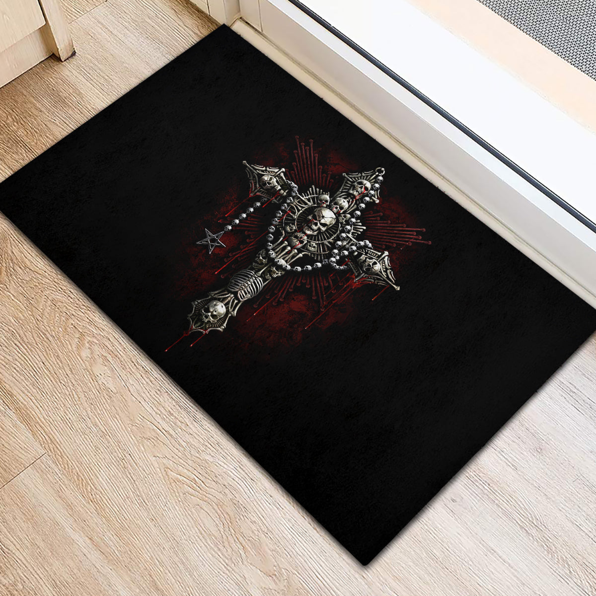Skull Rubber Doormat Head Skeleton Cross Skull - Wonder Print Shop