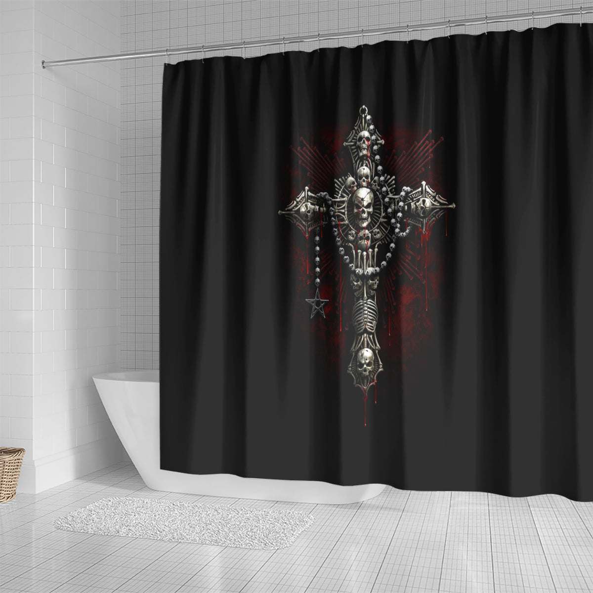 skull-shower-curtain-head-skeleton-cross-skull