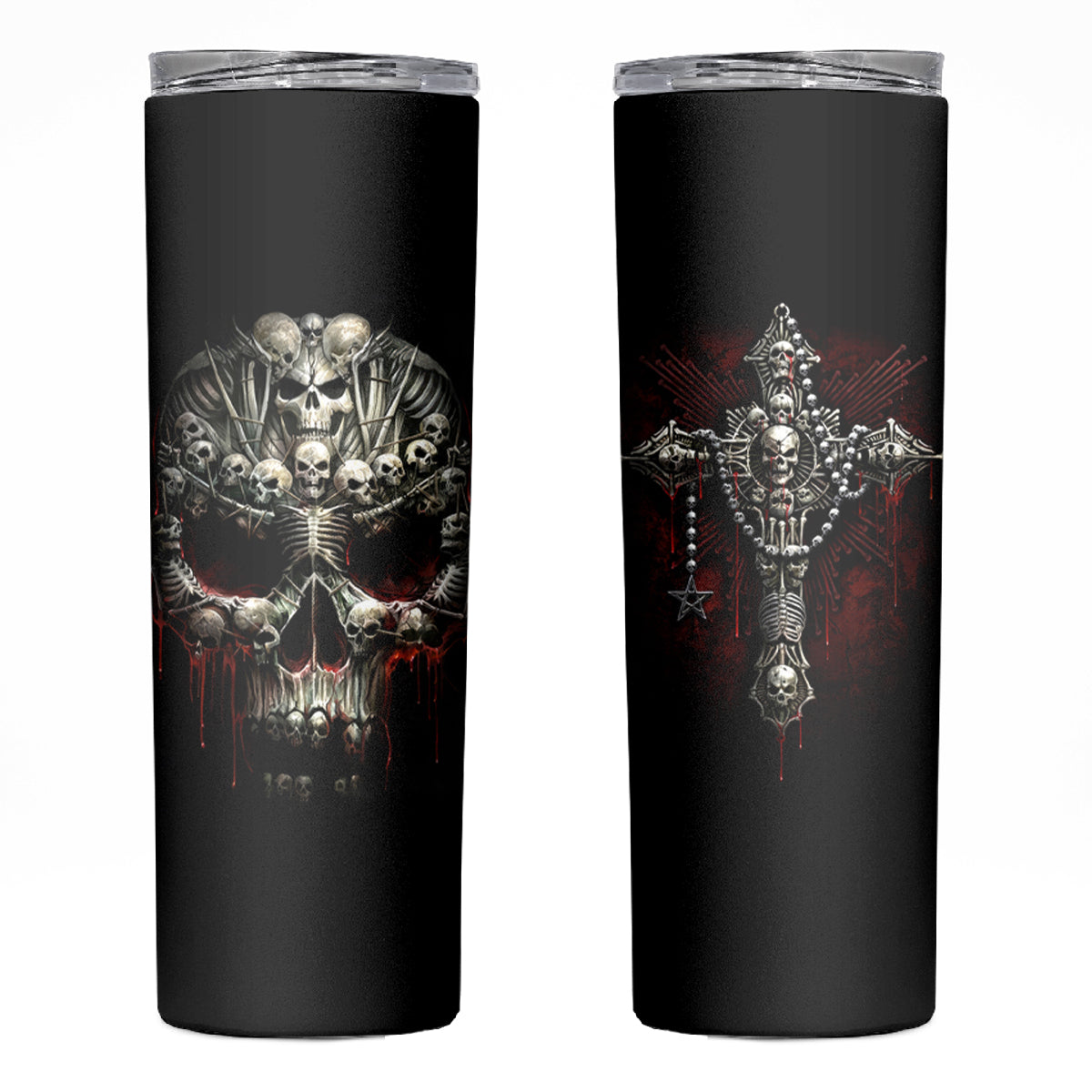 Skull Skinny Tumbler Head Skeleton Cross Skull - Wonder Print Shop