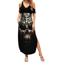 Skull Summer Maxi Dress Head Skeleton Cross Skull - Wonder Print Shop
