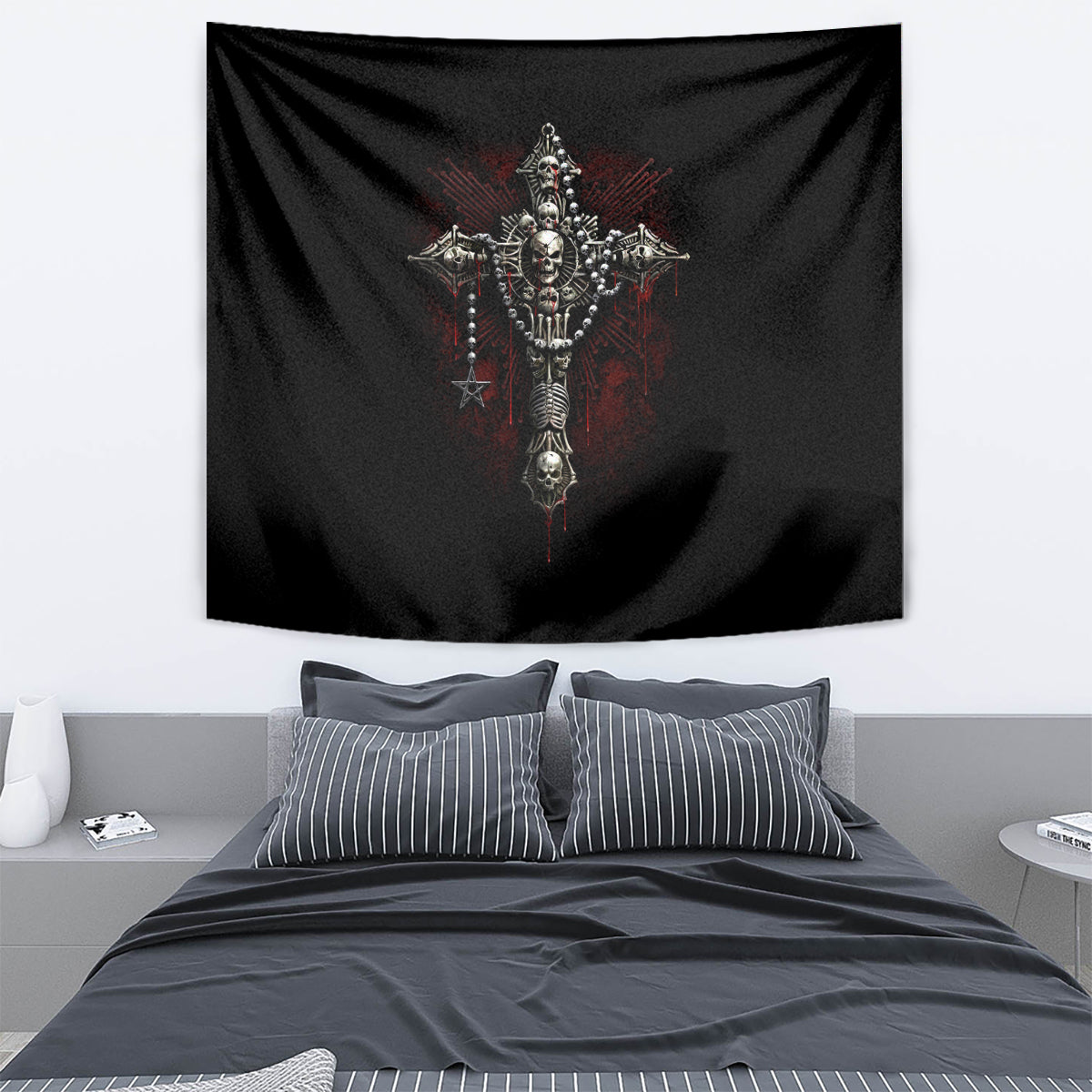 Skull Tapestry Head Skeleton Cross Skull - Wonder Print Shop