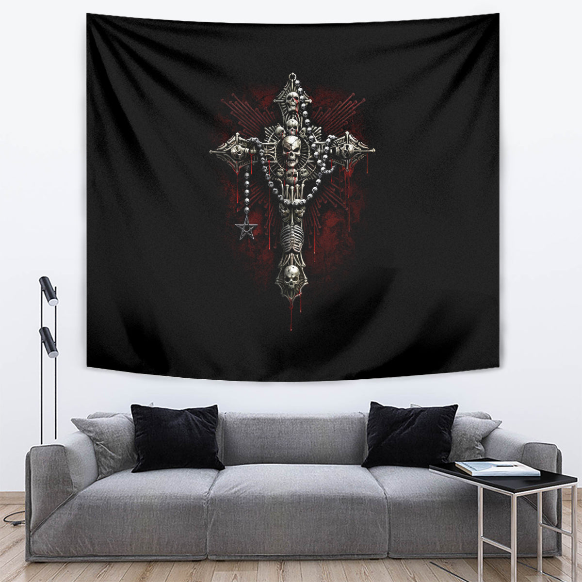 Skull Tapestry Head Skeleton Cross Skull - Wonder Print Shop