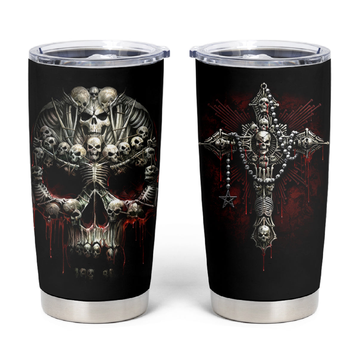 Skull Tumbler Cup Head Skeleton Cross Skull - Wonder Print Shop