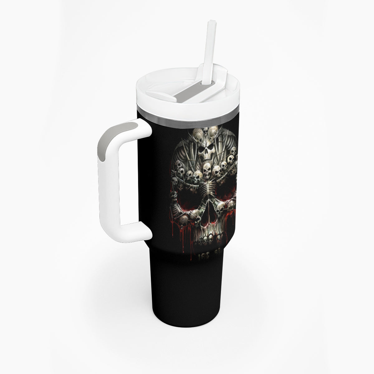 Skull Tumbler With Handle Head Skeleton Cross Skull - Wonder Print Shop