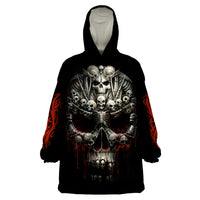 Skull Wearable Blanket Hoodie Head Skeleton Cross Skull - Wonder Print Shop