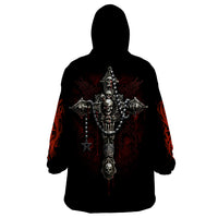 Skull Wearable Blanket Hoodie Head Skeleton Cross Skull - Wonder Print Shop