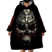 Skull Wearable Blanket Hoodie Head Skeleton Cross Skull - Wonder Print Shop