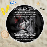 Skull Beach Blanket Skull Girl Spoiled Wife - Wonder Print Shop