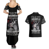 Skull Couples Matching Summer Maxi Dress and Hawaiian Shirt Skull Girl Spoiled Wife - Wonder Print Shop