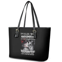 Skull Leather Tote Bag Skull Girl Spoiled Wife - Wonder Print Shop