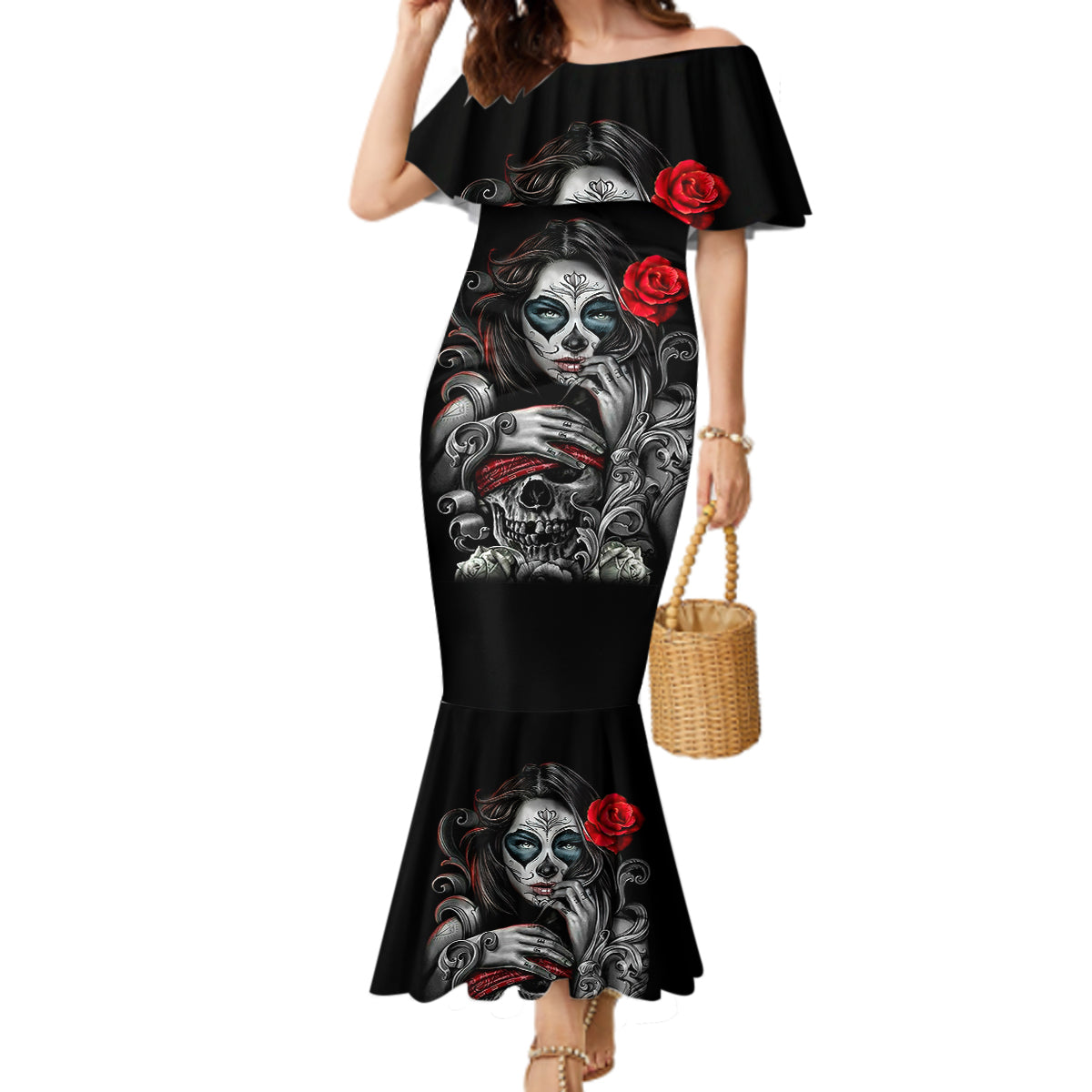 Skull Mermaid Dress Skull Girl Spoiled Wife - Wonder Print Shop