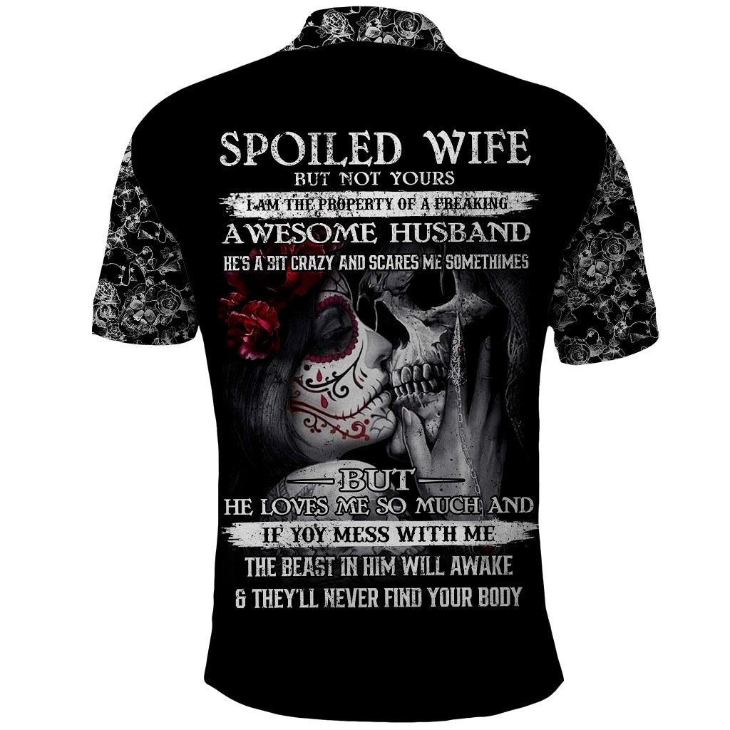 Skull Polo Shirt Skull Girl Spoiled Wife - Wonder Print Shop