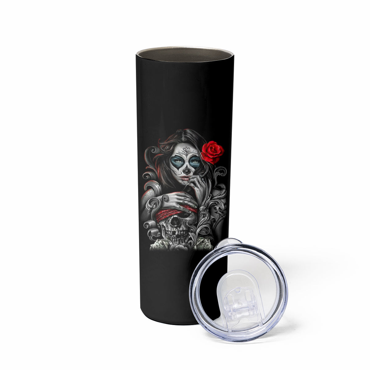 Skull Skinny Tumbler Skull Girl Spoiled Wife - Wonder Print Shop