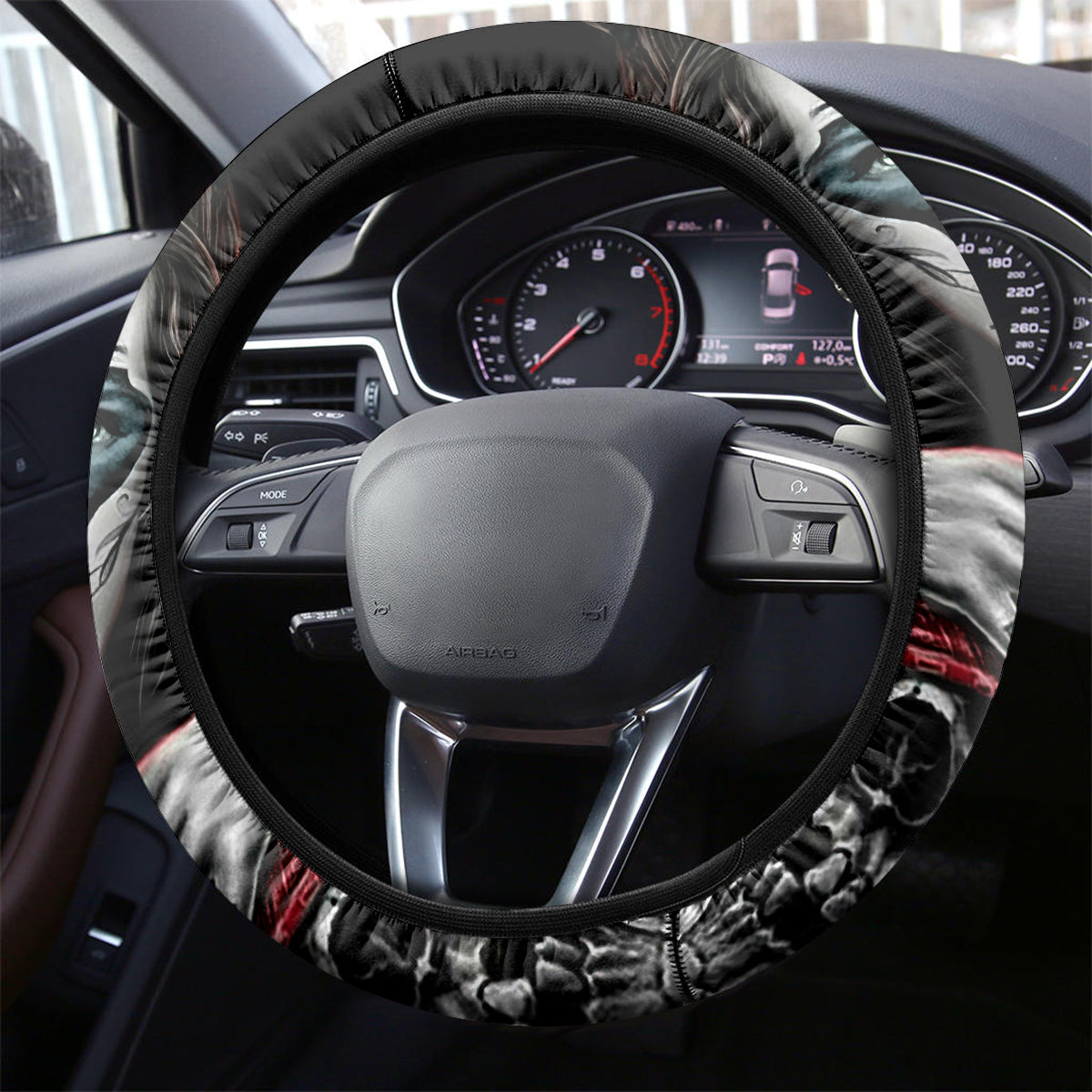 Skull Steering Wheel Cover Skull Girl Spoiled Wife - Wonder Print Shop