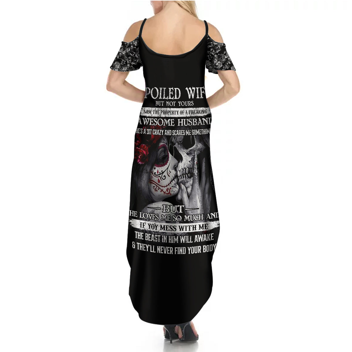 Skull Summer Maxi Dress Skull Girl Spoiled Wife - Wonder Print Shop