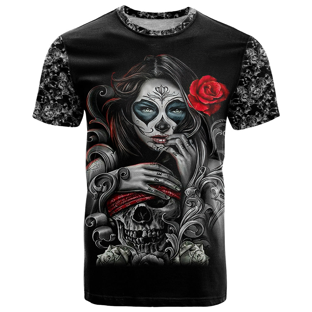 Skull T Shirt Skull Girl Spoiled Wife - Wonder Print Shop