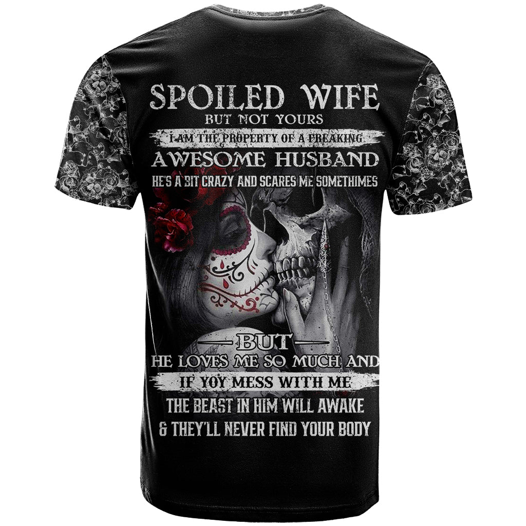 Skull T Shirt Skull Girl Spoiled Wife - Wonder Print Shop