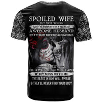 Skull T Shirt Skull Girl Spoiled Wife - Wonder Print Shop