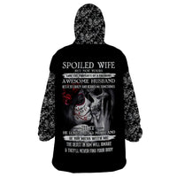 Skull Wearable Blanket Hoodie Skull Girl Spoiled Wife - Wonder Print Shop