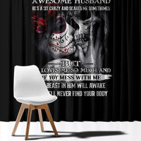 Skull Window Curtain Skull Girl Spoiled Wife - Wonder Print Shop