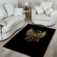 Skull Area Rug Golden Skull Steampunk - Wonder Print Shop