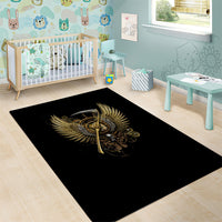 Skull Area Rug Golden Skull Steampunk - Wonder Print Shop