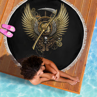 Skull Beach Blanket Golden Skull Steampunk - Wonder Print Shop