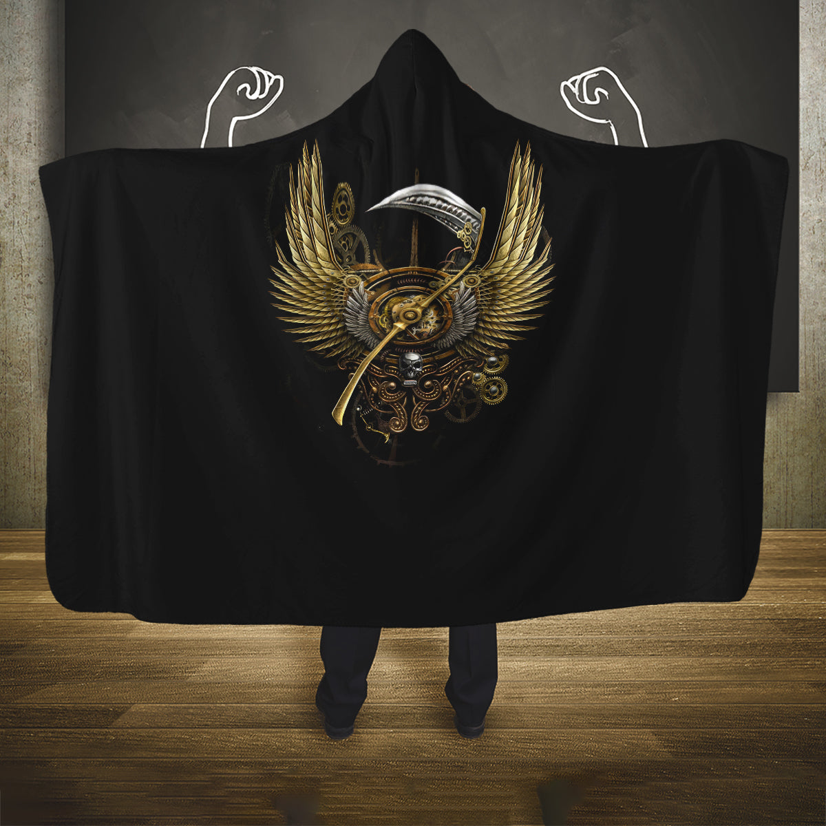 skull-hooded-blanket-golden-skull-steampunk