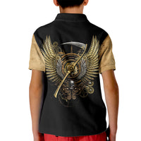 Skull Kid Polo Shirt Golden Skull Steampunk - Wonder Print Shop
