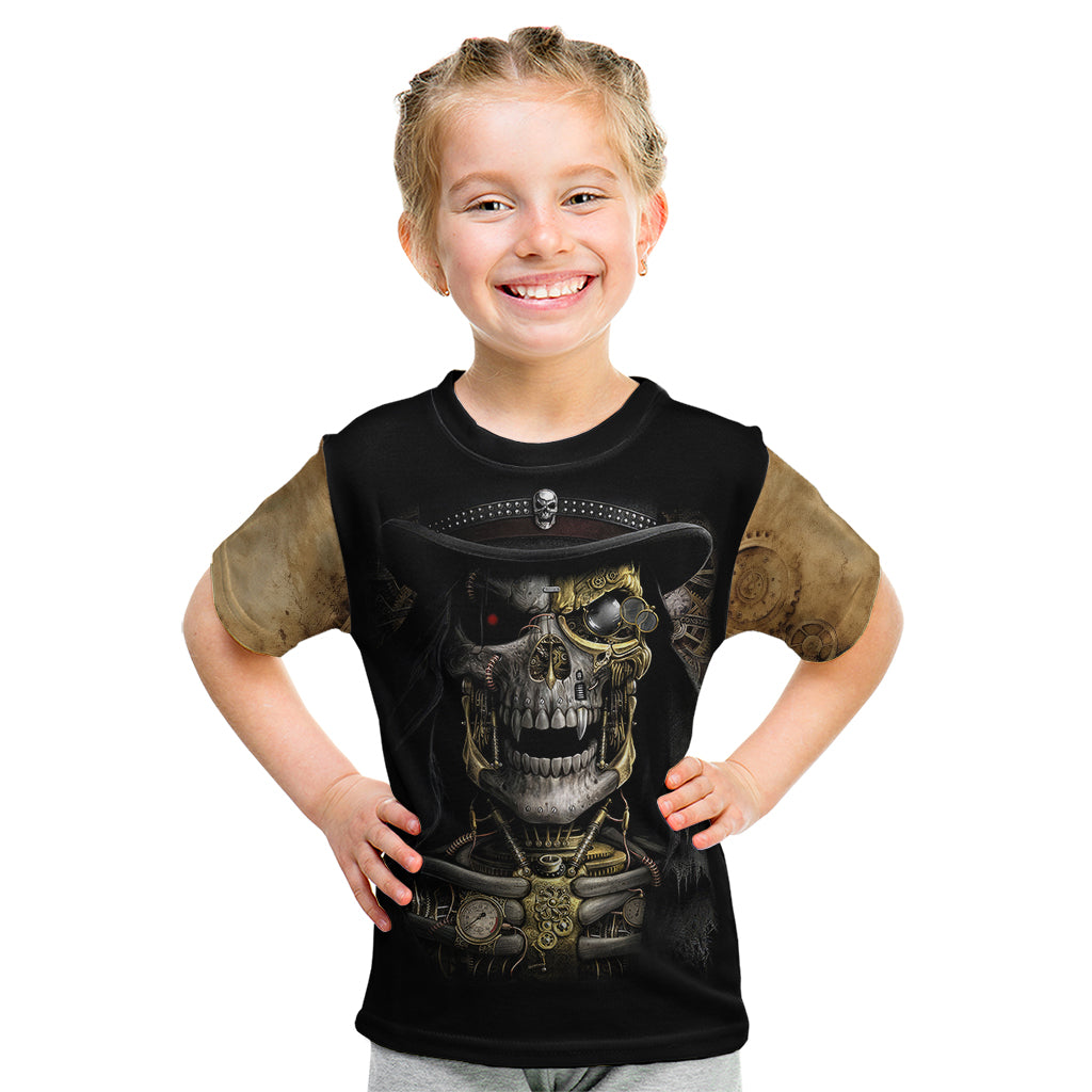 Skull Kid T Shirt Golden Skull Steampunk - Wonder Print Shop