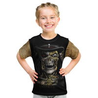 Skull Kid T Shirt Golden Skull Steampunk - Wonder Print Shop