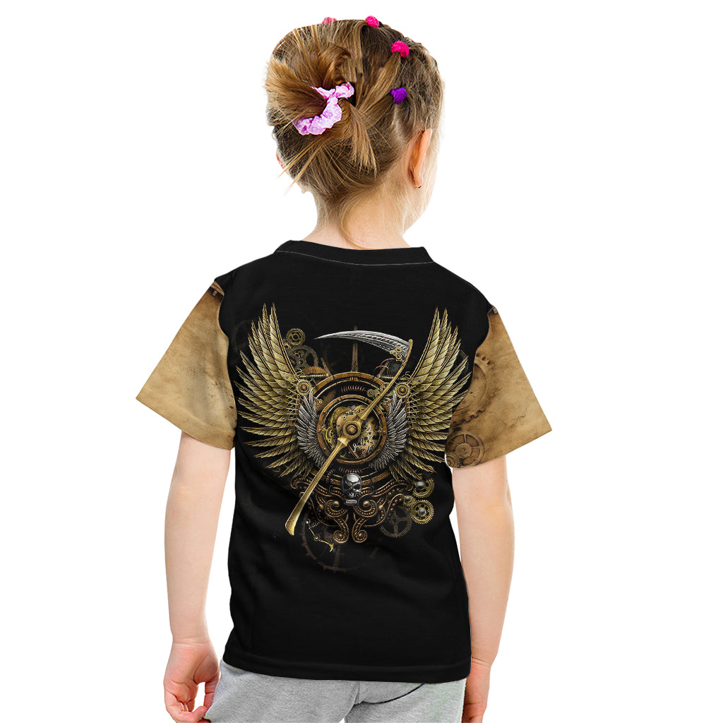 Skull Kid T Shirt Golden Skull Steampunk - Wonder Print Shop