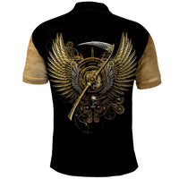 Skull Polo Shirt Golden Skull Steampunk - Wonder Print Shop