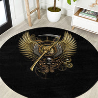 skull-round-carpet-golden-skull-steampunk