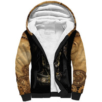 Skull Sherpa Hoodie Golden Skull Steampunk - Wonder Print Shop